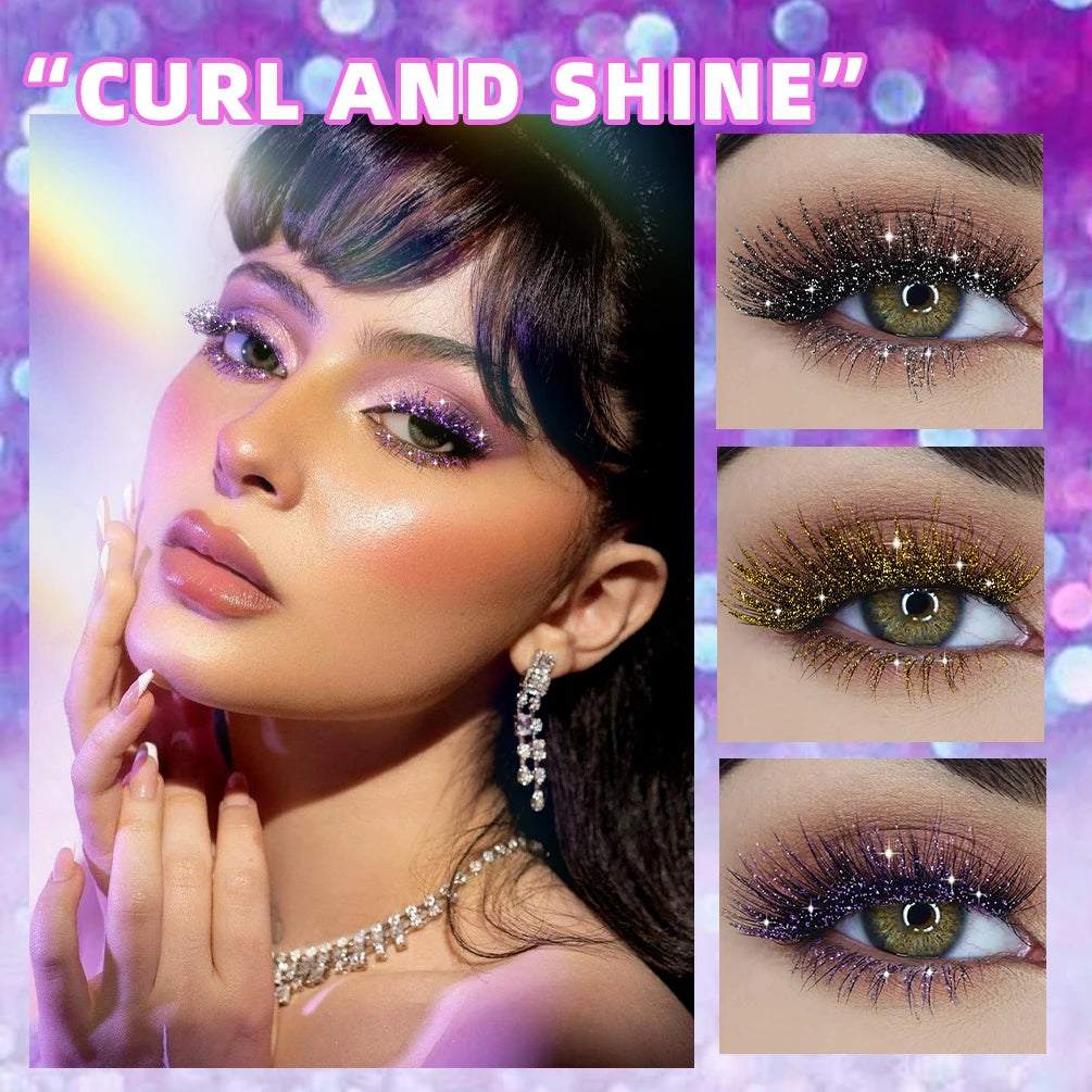 1 PC Shining Eyelashes Mascara Sweat Proof Glitter Quick Dry