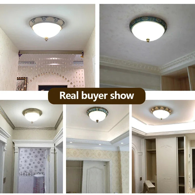 Simple Retro European Home Decor Resin Led Ceiling Lamps