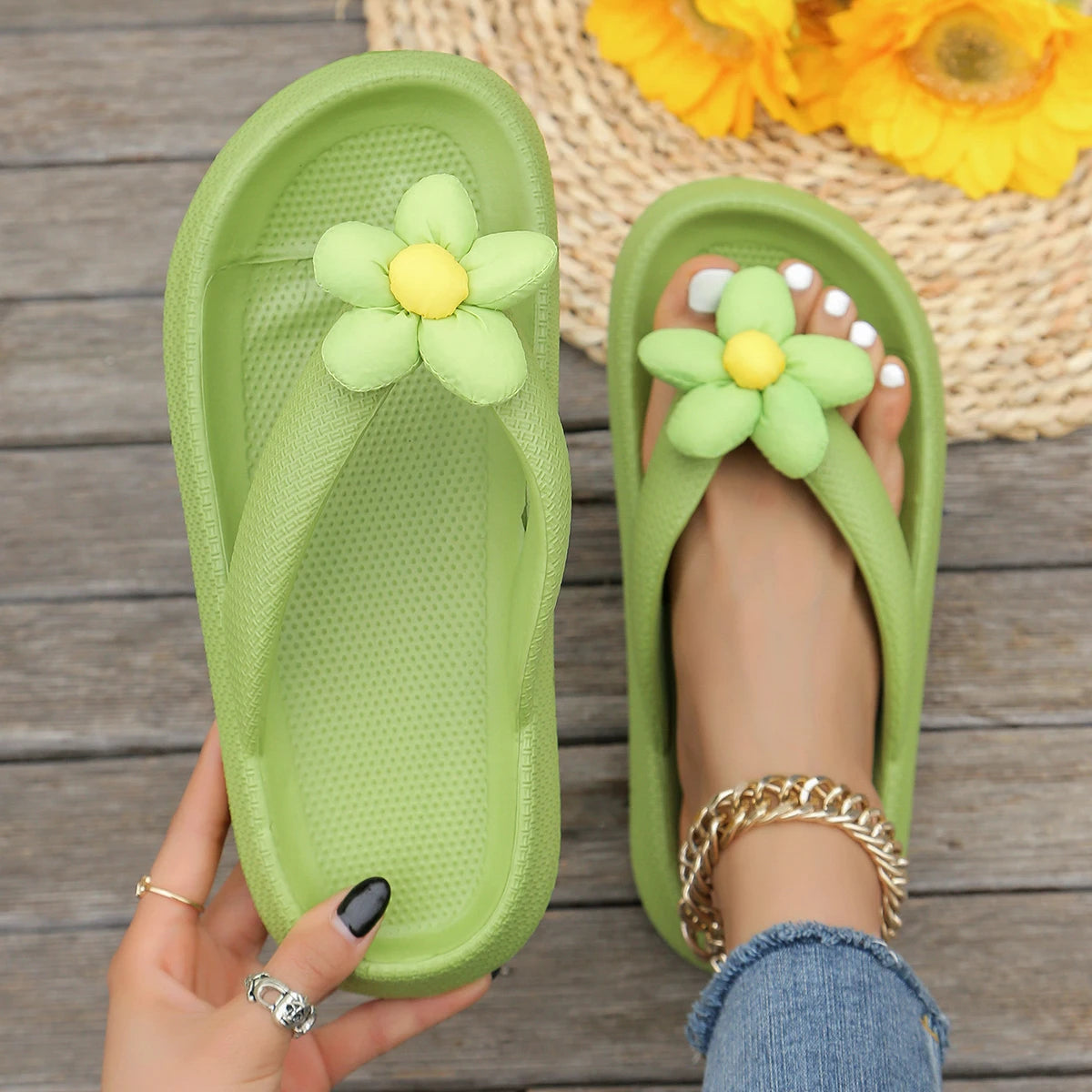 WOMEN Sunflower Eva Non-Slip Beach Home Indoor Sandals Shoes Slippers