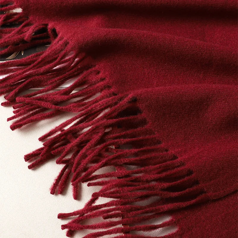 Color Solid Women Winter Scarf Warm Thicken Cashmere Shawl