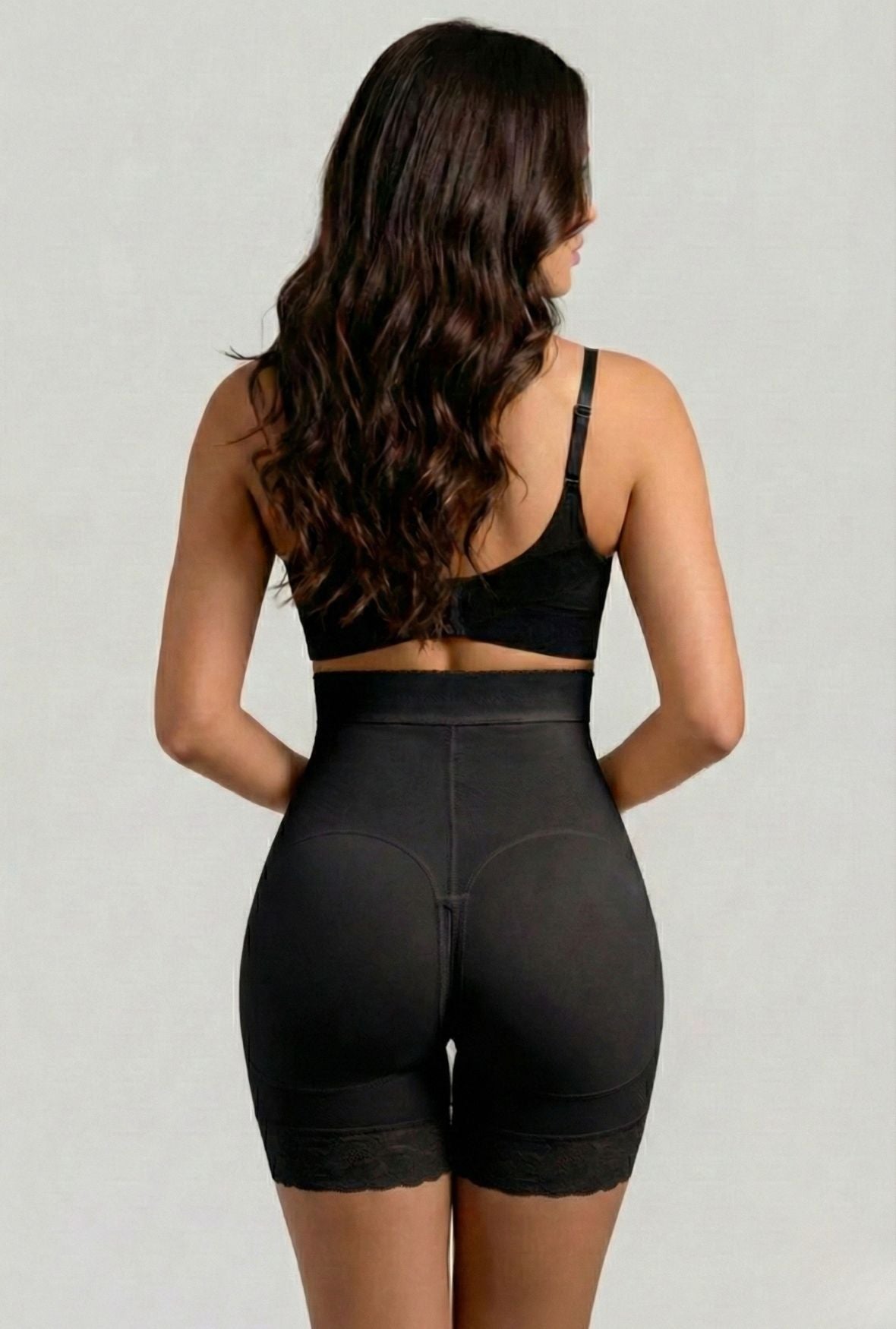 Mid Thigh Hook & Eye High Waist Short