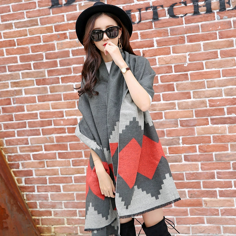 Women's Extra Large Scarf Long Double-Sided all season