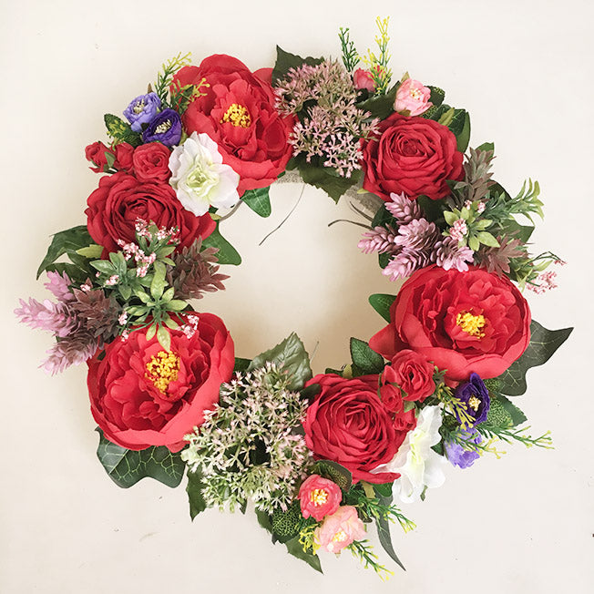 30cm Artificial Floral Car Wedding Wreath Decoration