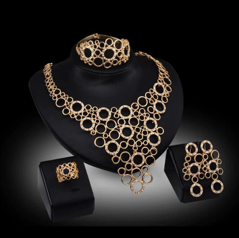 Fashion Inlaid Jewel Rhinestone Clavicle Chain Women's Banquet Earrings