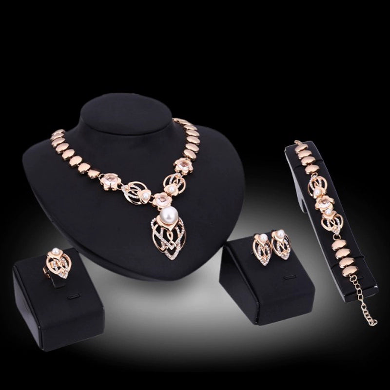 Fashion Inlaid Jewel Rhinestone Clavicle Chain Women's Banquet Earrings
