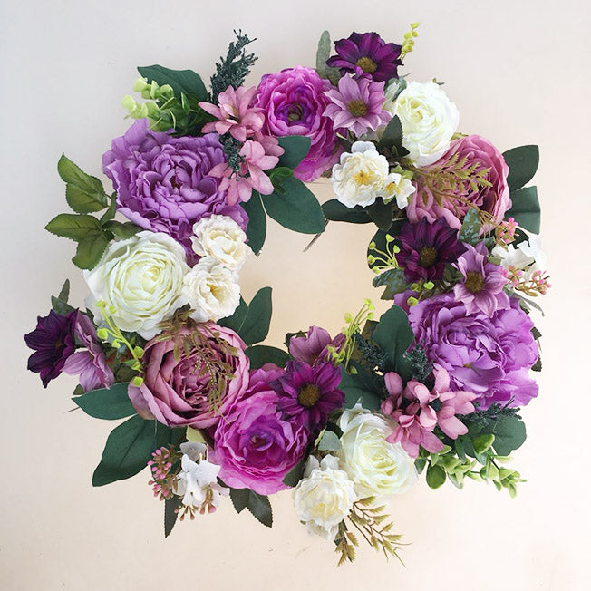 30cm Artificial Floral Car Wedding Wreath Decoration