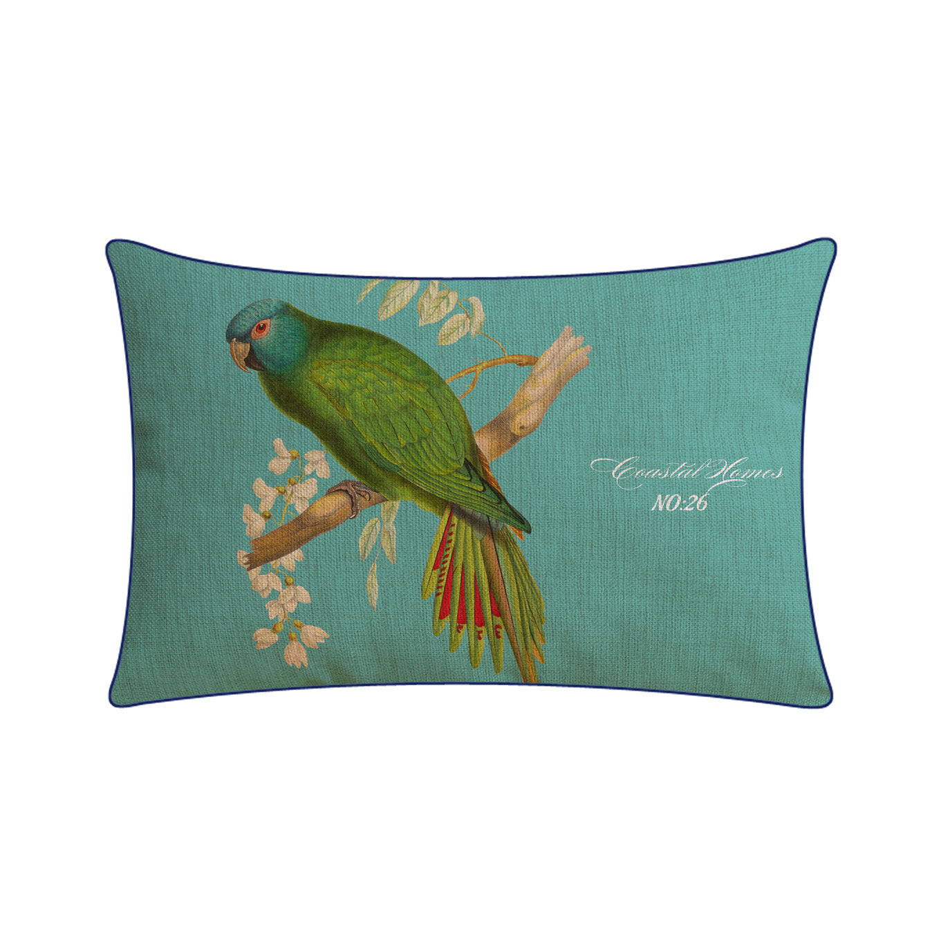 Sofa Pillow Cotton and Linen Thick Flower and Bird Back Seat Cushion Pillow Office