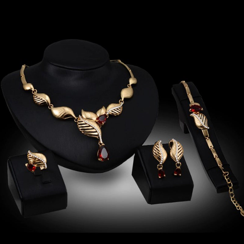 Fashion Inlaid Jewel Rhinestone Clavicle Chain Women's Banquet Earrings