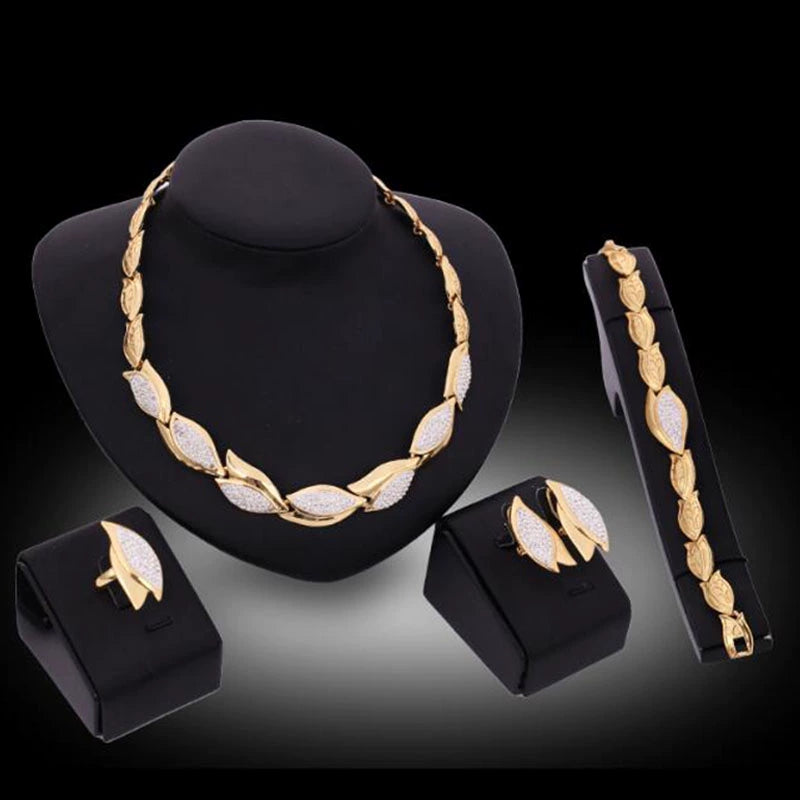 Fashion Inlaid Jewel Rhinestone Clavicle Chain Women's Banquet Earrings