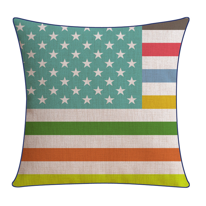 Sofa Pillow Cotton and Linen Thick Flower and Bird Back Seat Cushion Pillow Office