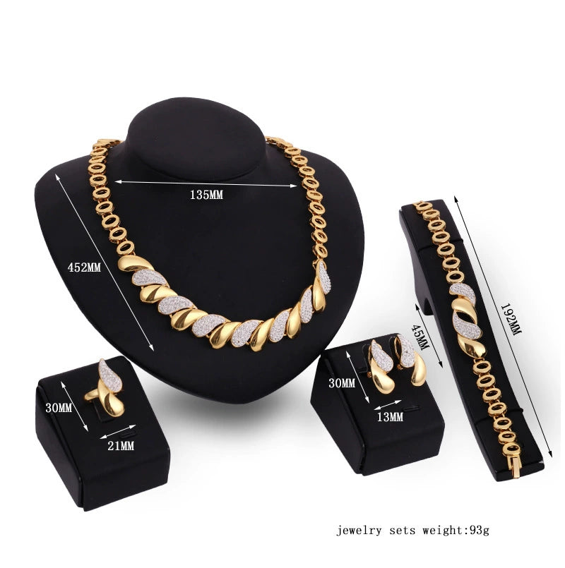 Fashion Inlaid Jewel Rhinestone Clavicle Chain Women's Banquet Earrings