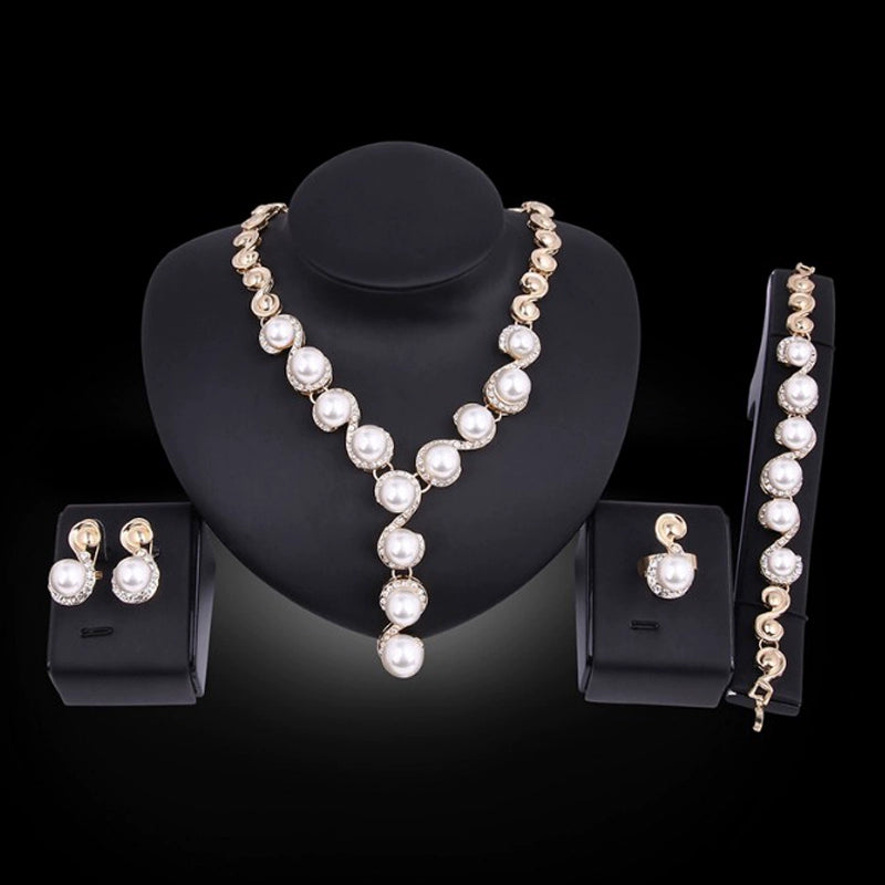 Fashion Inlaid Jewel Rhinestone Clavicle Chain Women's Banquet Earrings