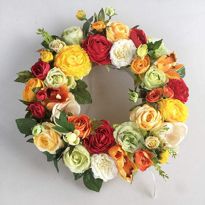30cm Artificial Floral Car Wedding Wreath Decoration