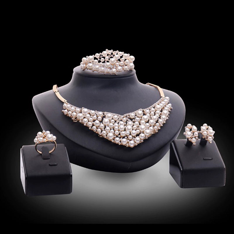 Fashion Inlaid Jewel Rhinestone Clavicle Chain Women's Banquet Earrings