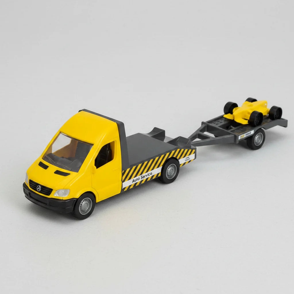 Mercedes-Benz Sprinter Tow Truck With Carriage — Yellow (Эвакуатор Mercedes-Benz Sprinter с платформой — жёлтый)