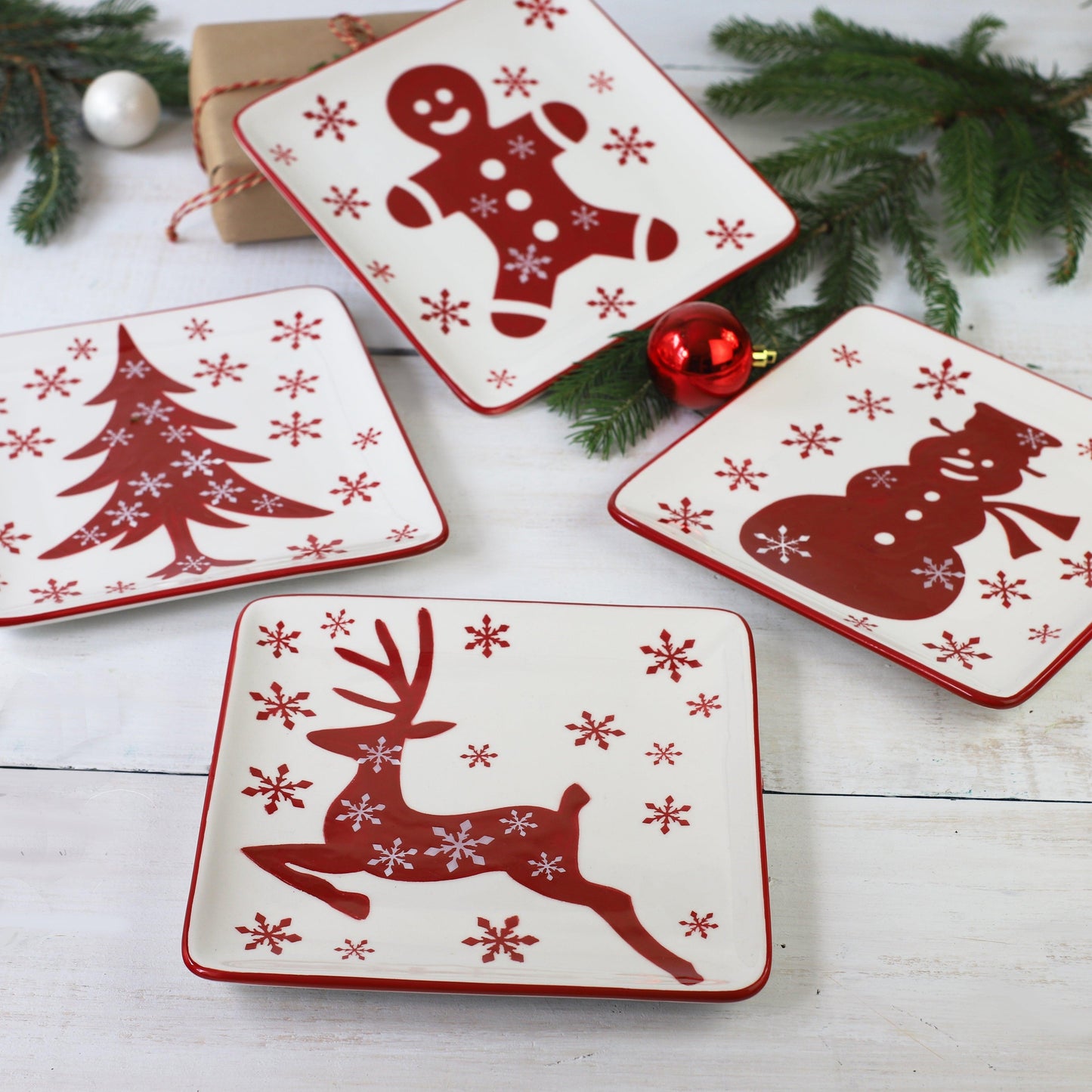 Winterfest 8-Inch Salad Plates | Dessert Plates Set of 4