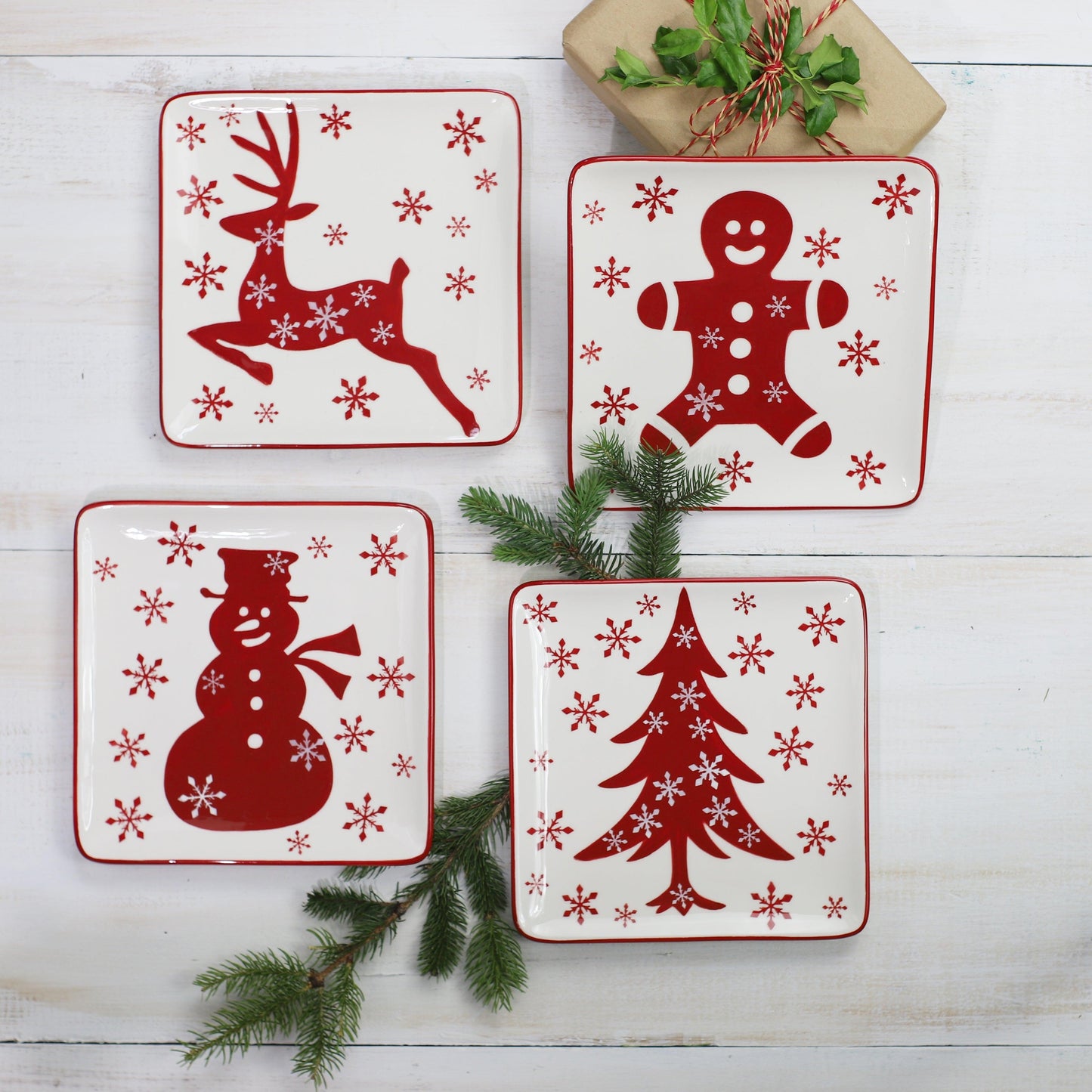 Winterfest 8-Inch Salad Plates | Dessert Plates Set of 4