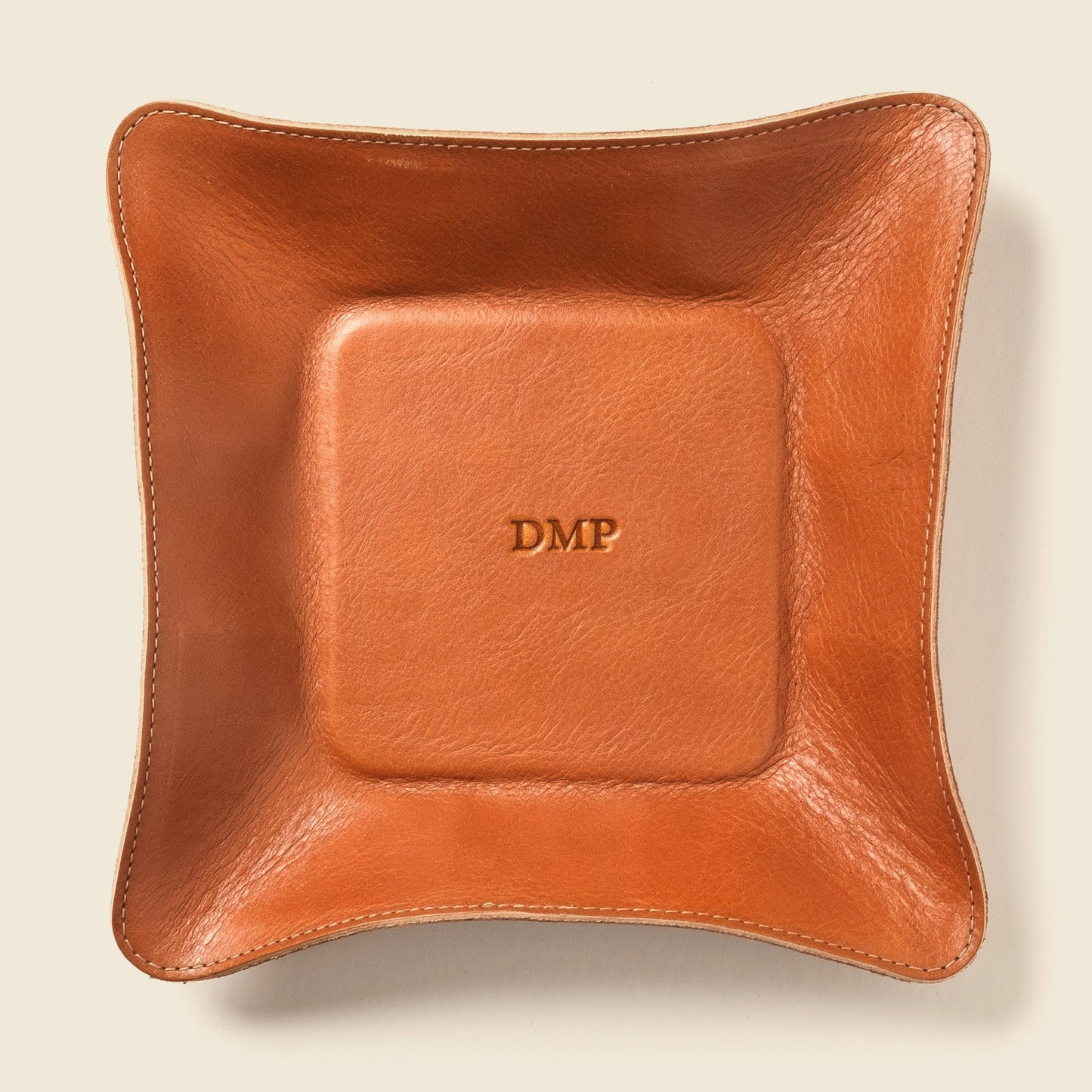 Travel valet leather tray - Natural