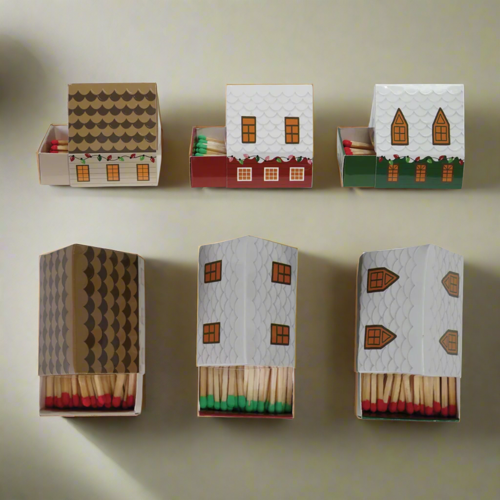 Green House Safety Matches in House Shaped Matchbox