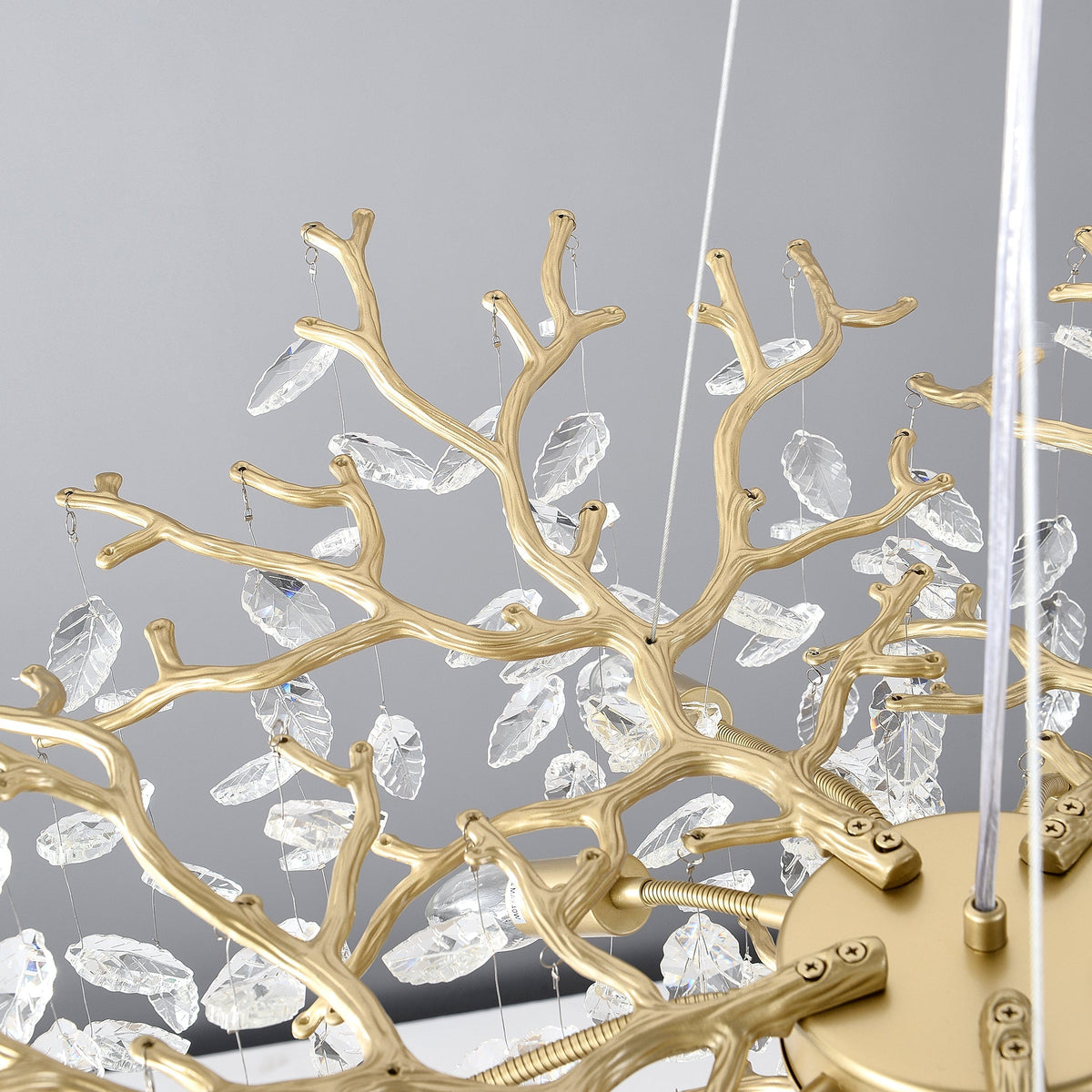 8-Light Crystal Chandelier with Gold Finish and Crystal Accents - Gold