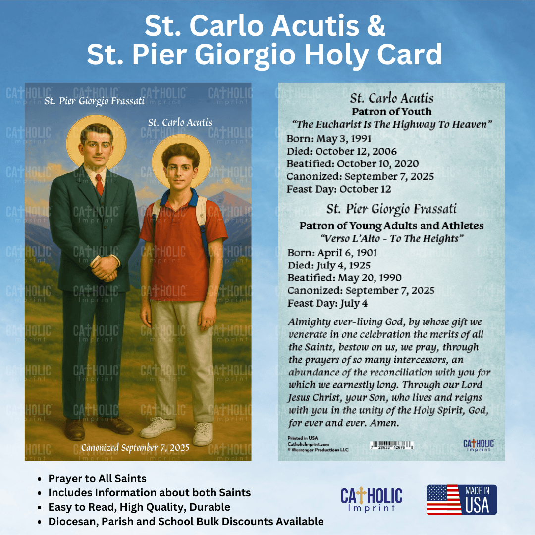 St. Carlo Acutis and St. Pier Giorgio Holy Card