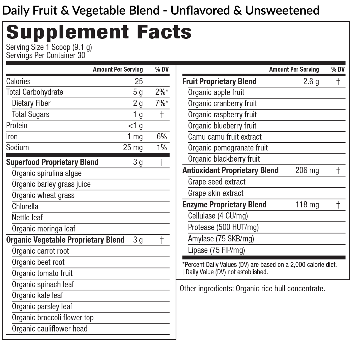 2 Daily Nutritional Support & 1 Fruit & Vegetable Blend