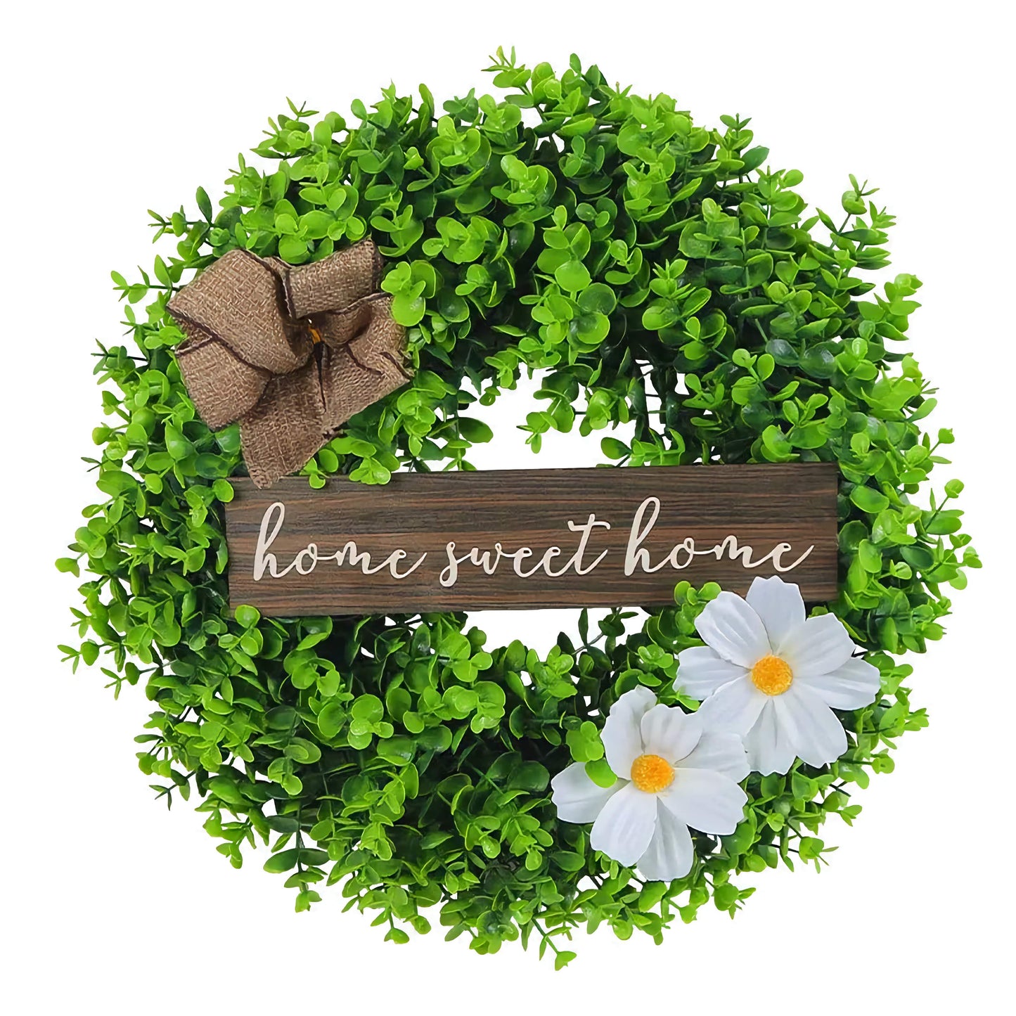 Bow Ribbon Easter Eggs Wreath Front Door Decor