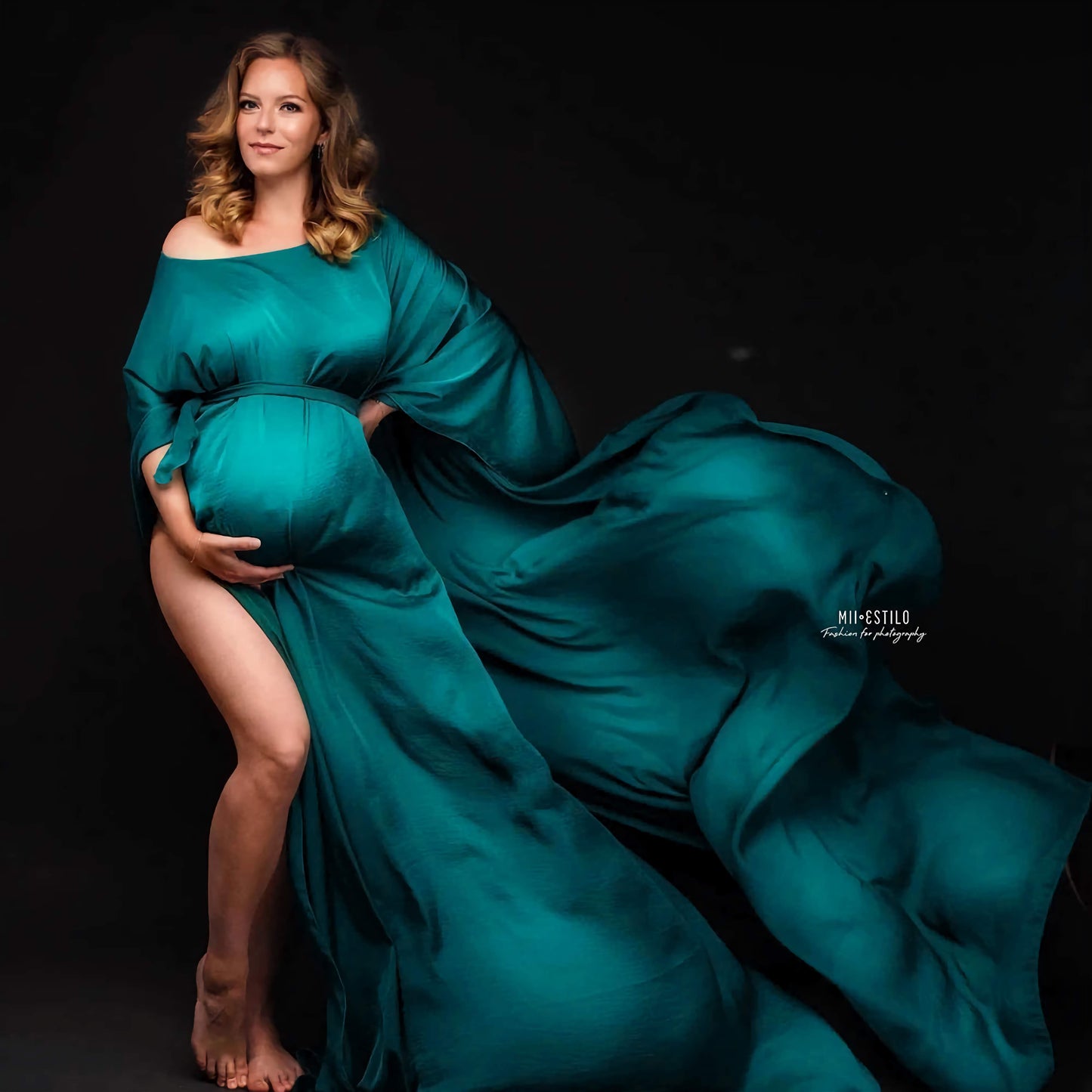 Silk Gown Maternity Photography Dress Chiffon Cloak