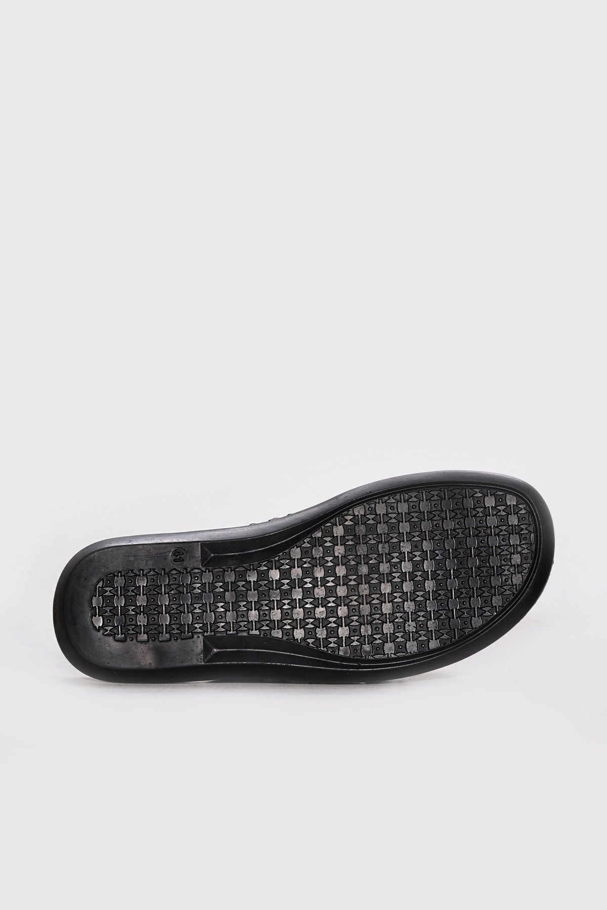 Black Embossed Leather Double-Strap Sandals for Men | Wessi
