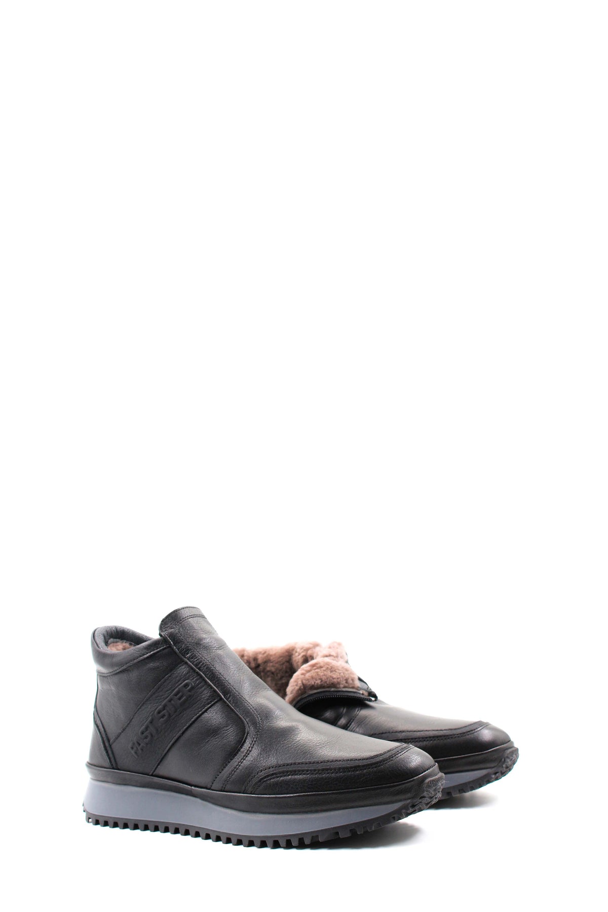 Black Leather Slip-On Ankle Boots Wessi