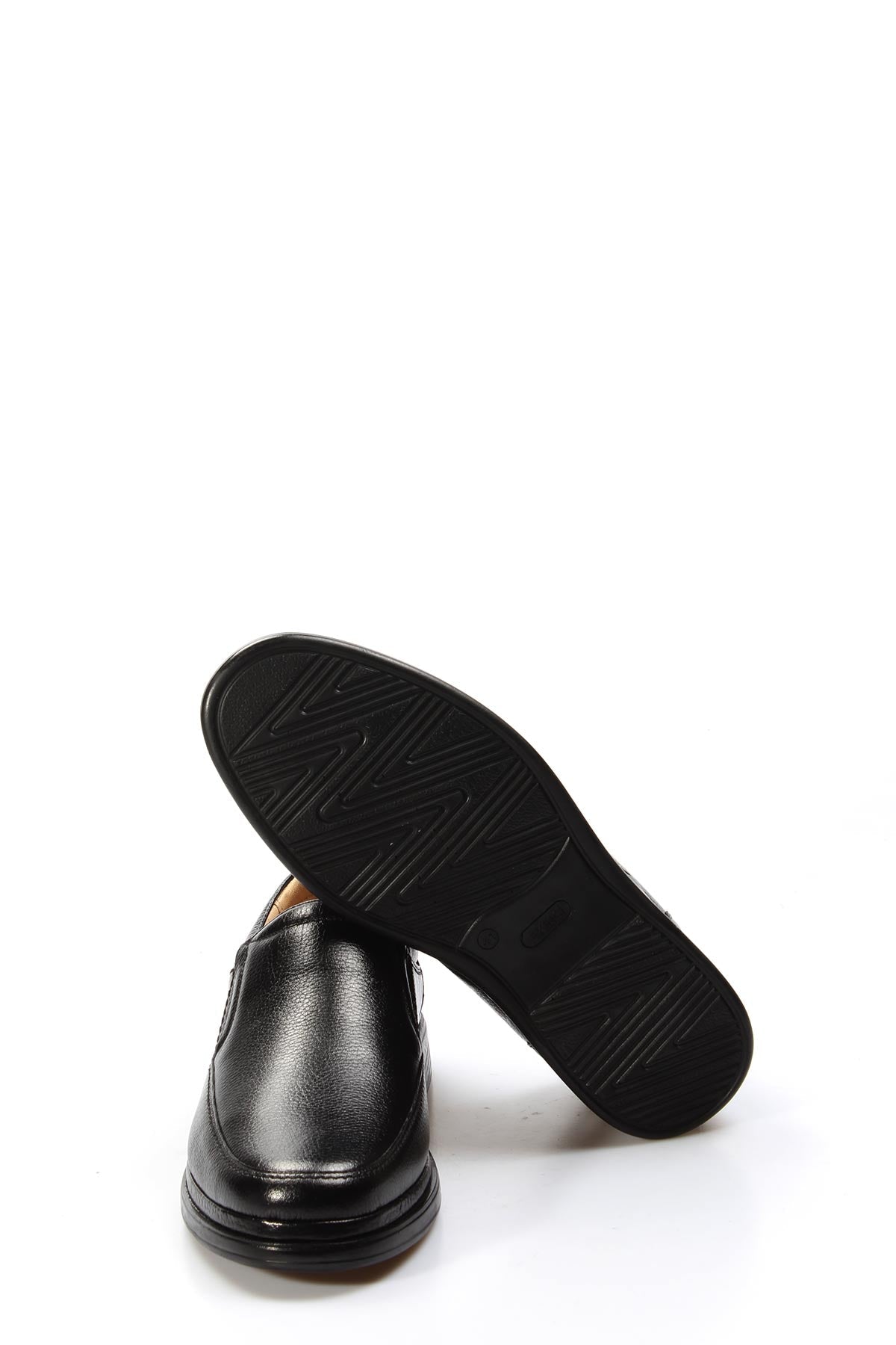 Men's Black Orthopedic Leather Loafers - Wessi