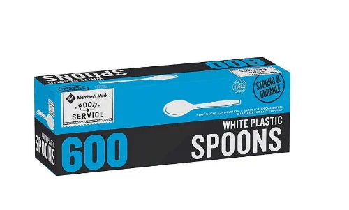 Member's Mark Heavyweight White Plastic Spoons, 600 ct.