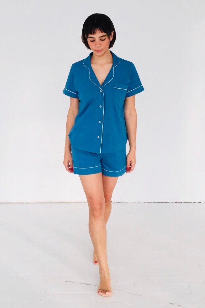 Classic Luxury Short Pajamas in Brushed Pima Cotton