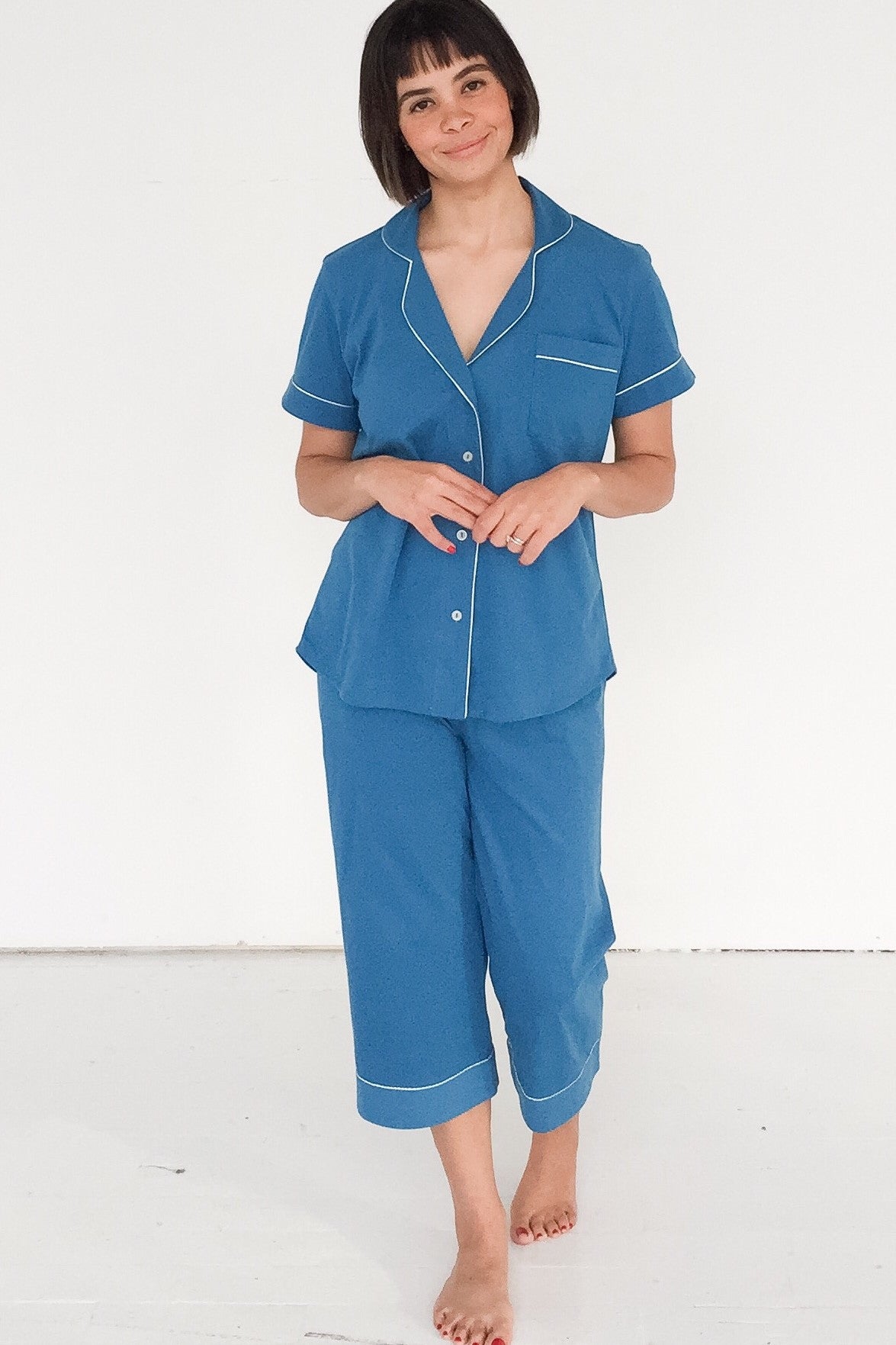 Classic Luxury Capri Pajamas in Brushed Pima Cotton