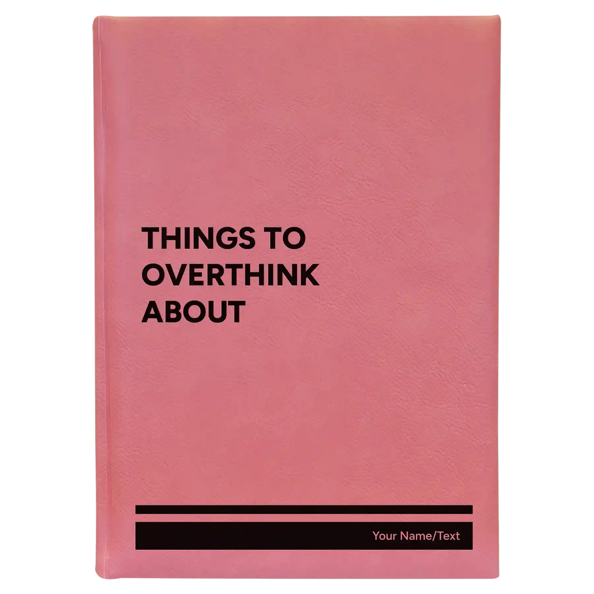 Personalized Things to Overthink About Leatherette Sketch Book (large) | Pink