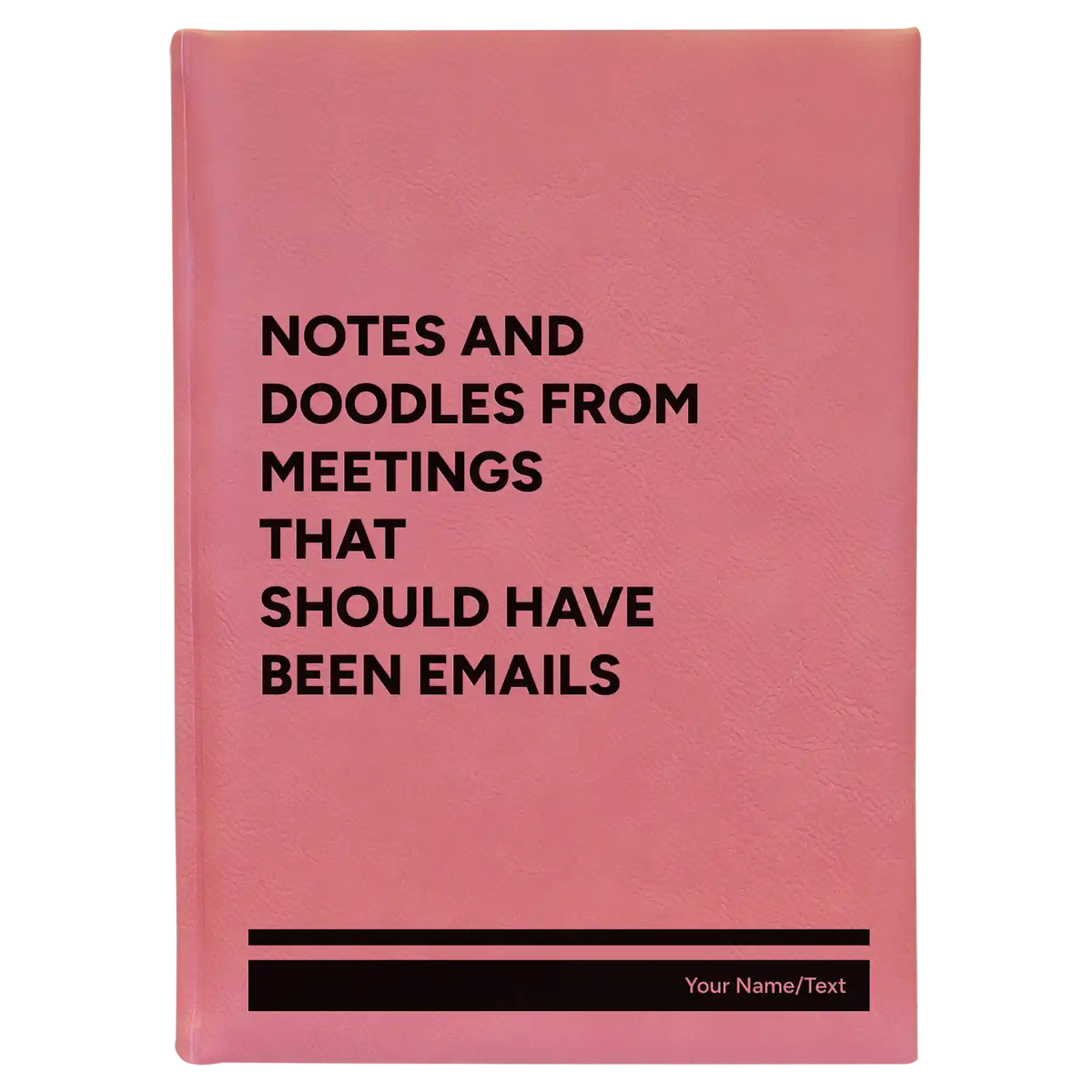 Personalized Notes and Doodles From Meetings Leatherette Journal (large) | Pink