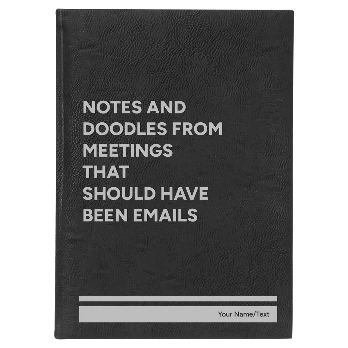 Personalized Notes and Doodles From Meetings Leatherette Journal (large) | Black/Silver