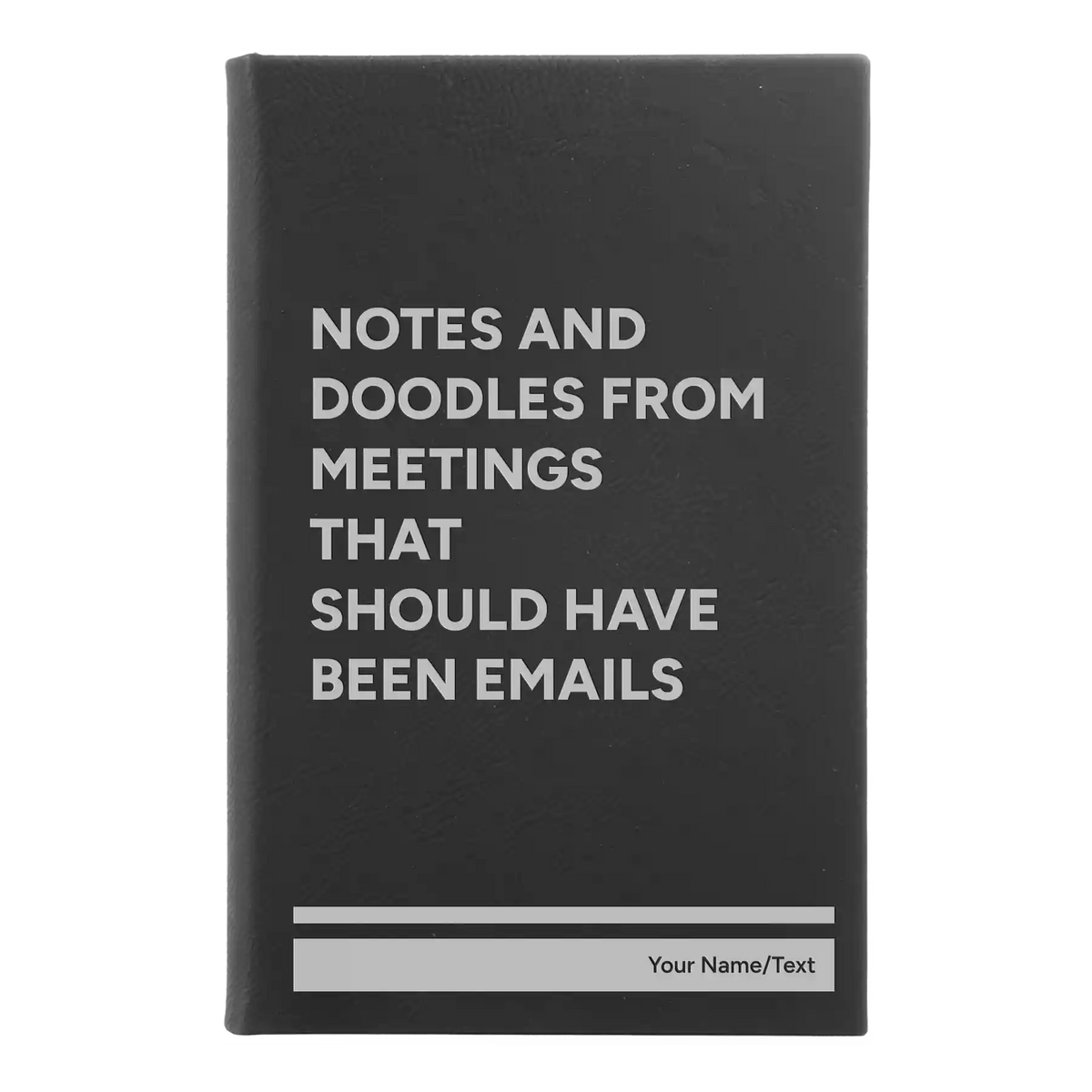 Personalized Notes and Doodles From Meetings Leatherette Journal (small) | Black/Silver