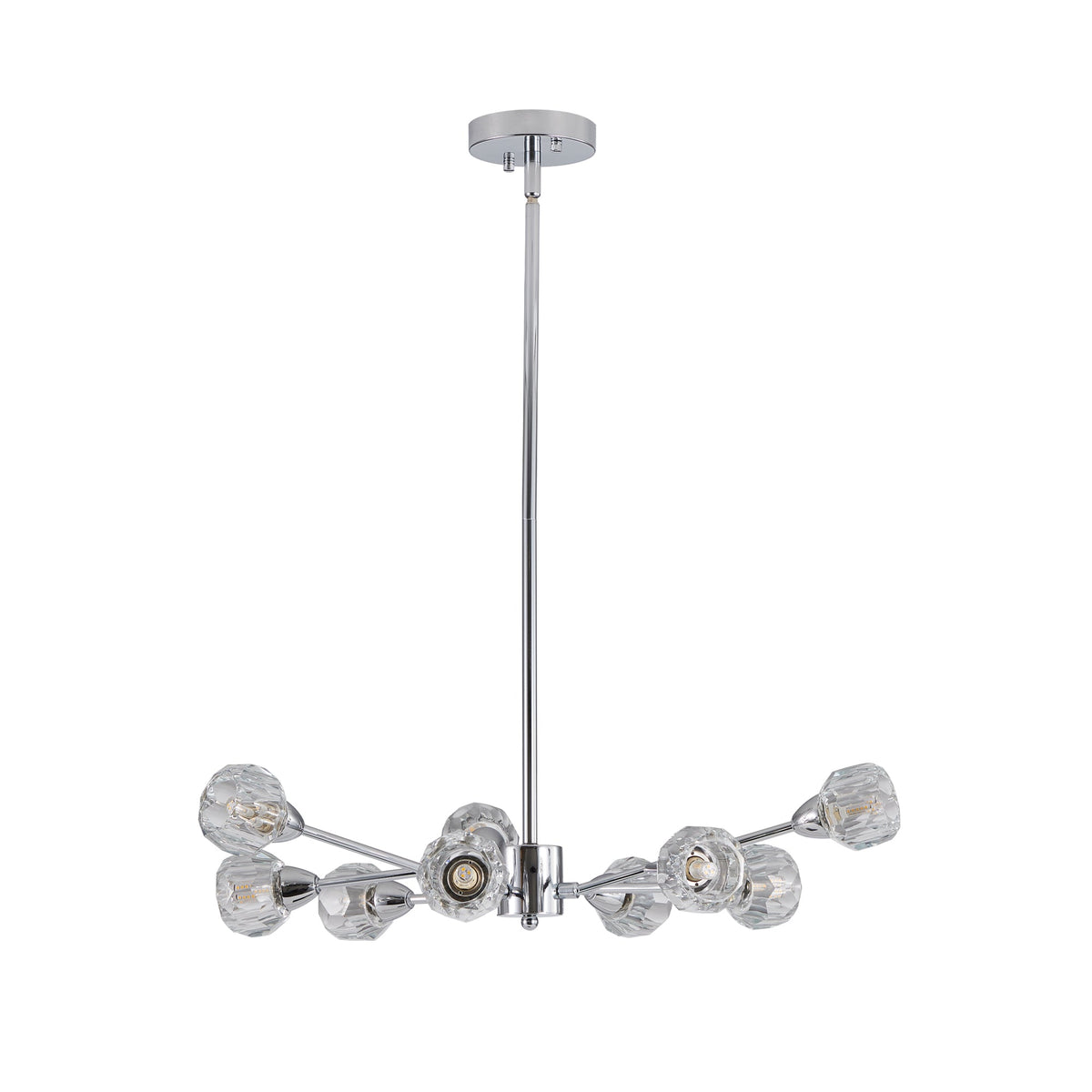28" Modern Crystal Chandelier with 9 Lights - Chrome