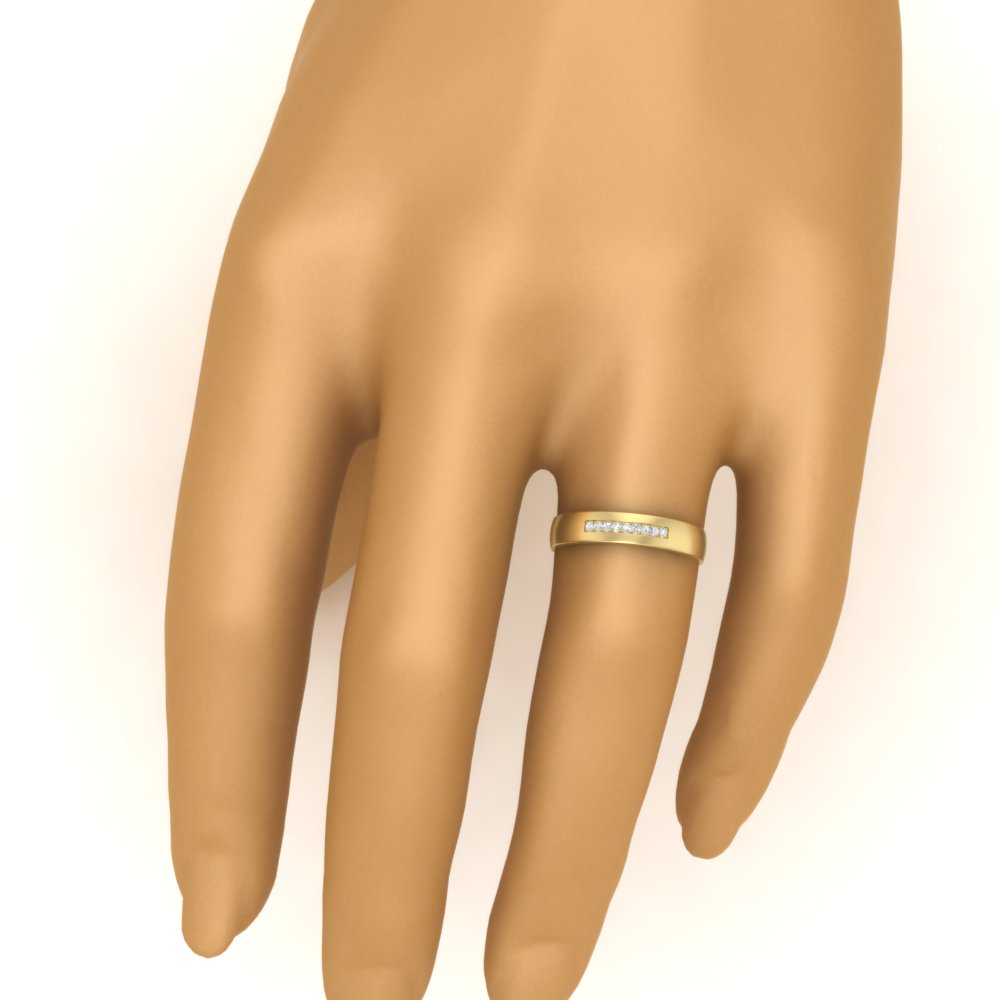 Mens 9 Stone Simple Diamond Band