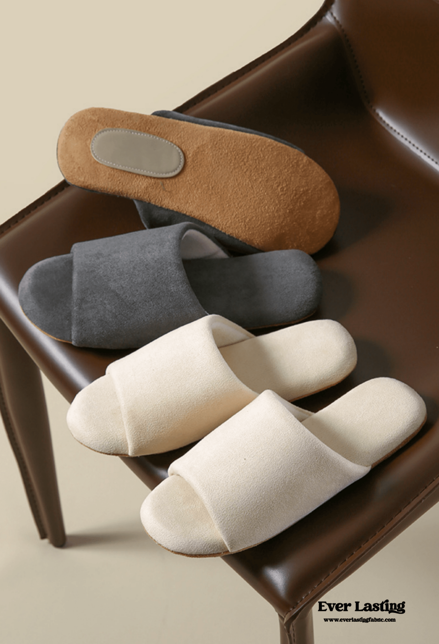 Open Toe Cotton House Slipper / Dark Gray