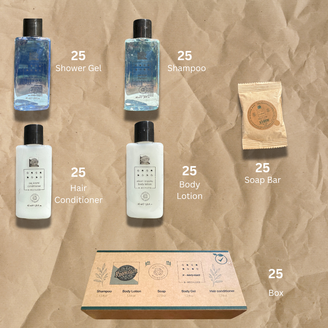 Roomsium Travel Size Toiletries 125-Piece Hotel Amenities Set