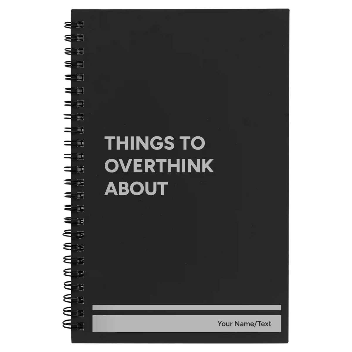 Personalized Things to Overthink About Spiral Notebook (small) | Black