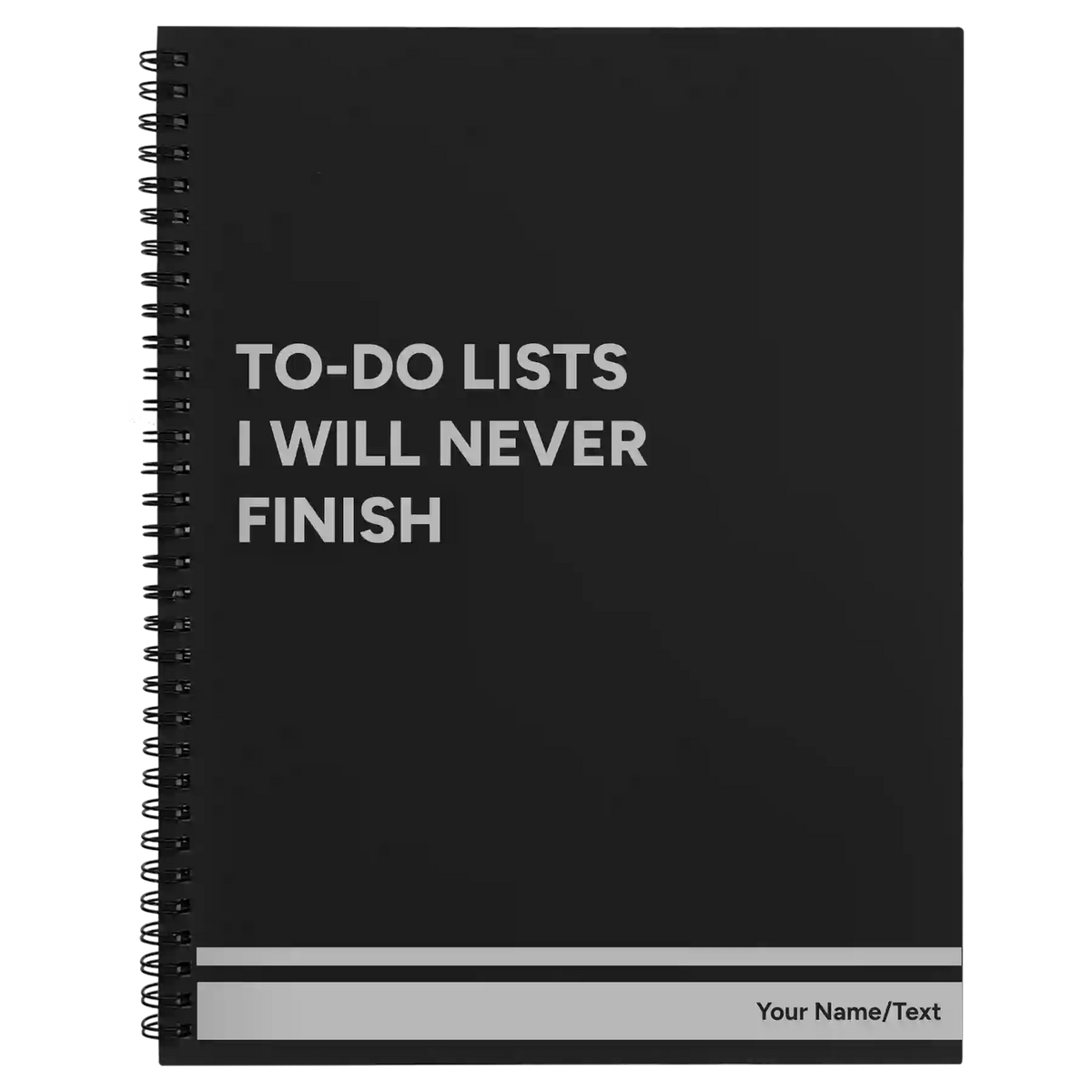 Personalized TO DO List Spiral Notebook (large) | Black