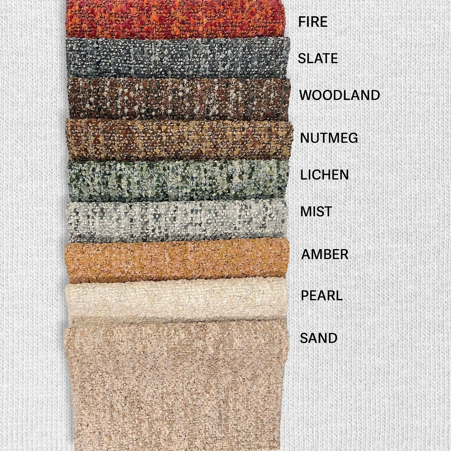 CORA - SOLID BOUCLE UPHOLSTERY FABRIC BY THE YARD