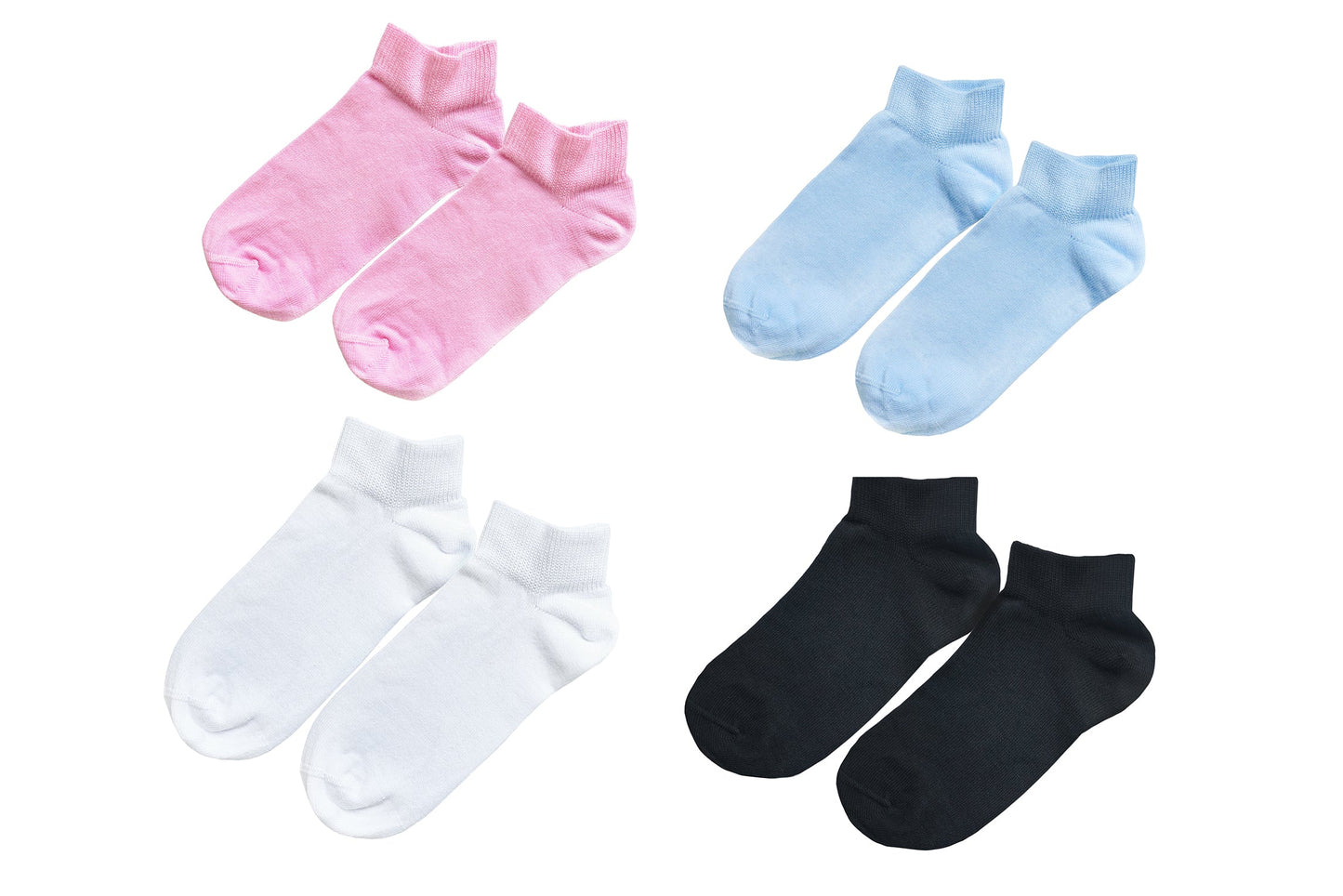 98% ORGANIC COTTON Kid's Ankle Socks (5-pack). Ages 5 Through 12.