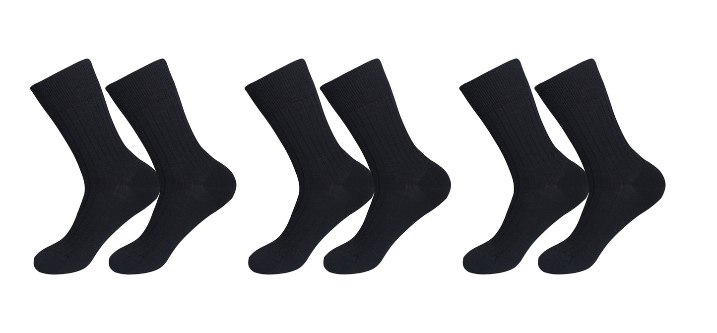 75% Extra-Fine Merino Wool & 25% Silk Men's Socks. 3 Pairs. Made in Italy.