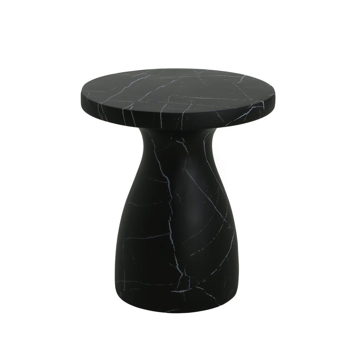 Lightweight Travertine Side Table with Weatherproof Finish – Black or Beige