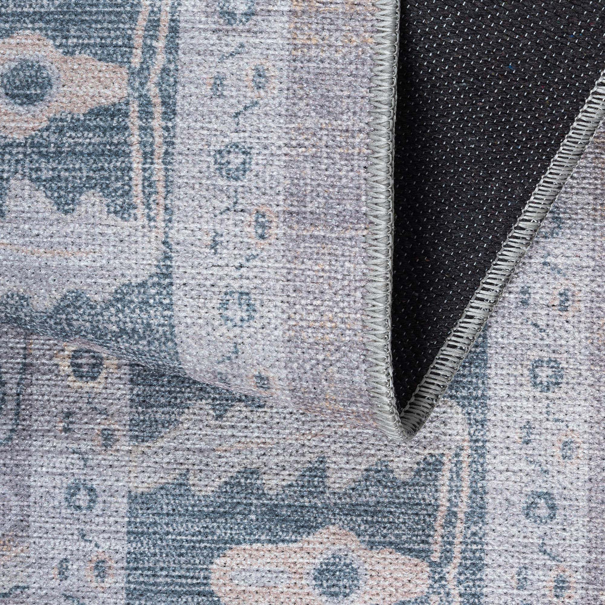 Ruya Gray Blue Modern Oushak Rug