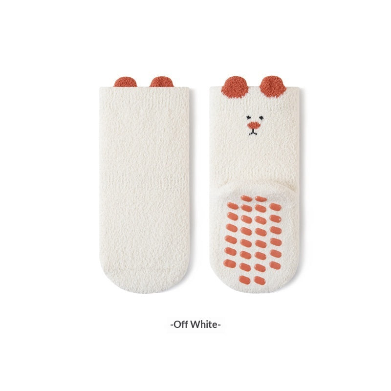 Learning Socks Cartoon Home Socks Children Fleece-lined
